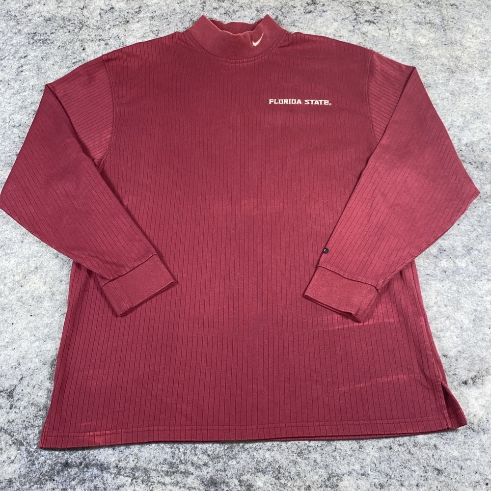 Vtg Nike Team Florida State Seminoles Long‎ Sleeve T Shirt Men's M Red Dri-Fit